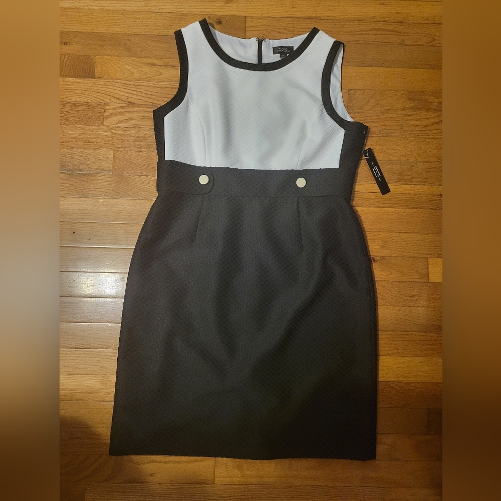 Tahari ASL Black and White Mini Dress, Size 16, NWT